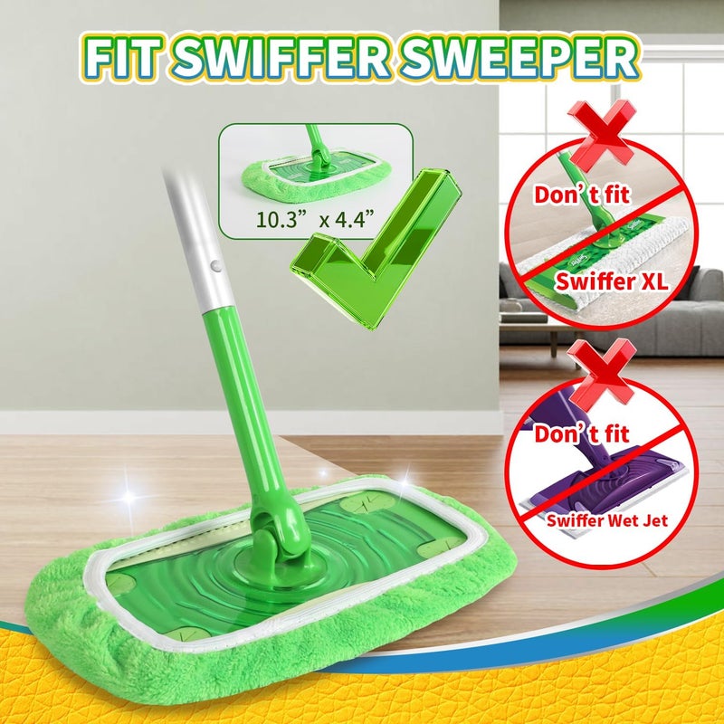 AmaVins Reusable 100% Coral Fleece Mop Pads Compatible with Swiffer Sweeper, 3 Pack Wet and Dry Flat mop Cover, Washable Wet Pads Refill for Surface/Hardwood Floor Cleaning (Mop is Not Included) - Image 2